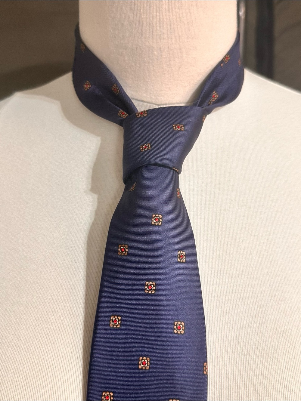Classic Navy Medallion Men's Tie